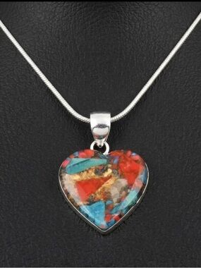 925 Sterling Silver Oyster Copper Turquoise necklace Gemstone women’s Jewelry